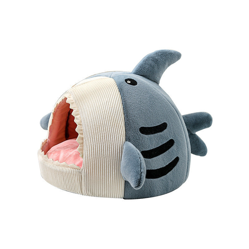 Barkit™ CozyShark – Knus Kattenhuisje Hondenmand in Haai Vorm – Zacht & Comfortabel