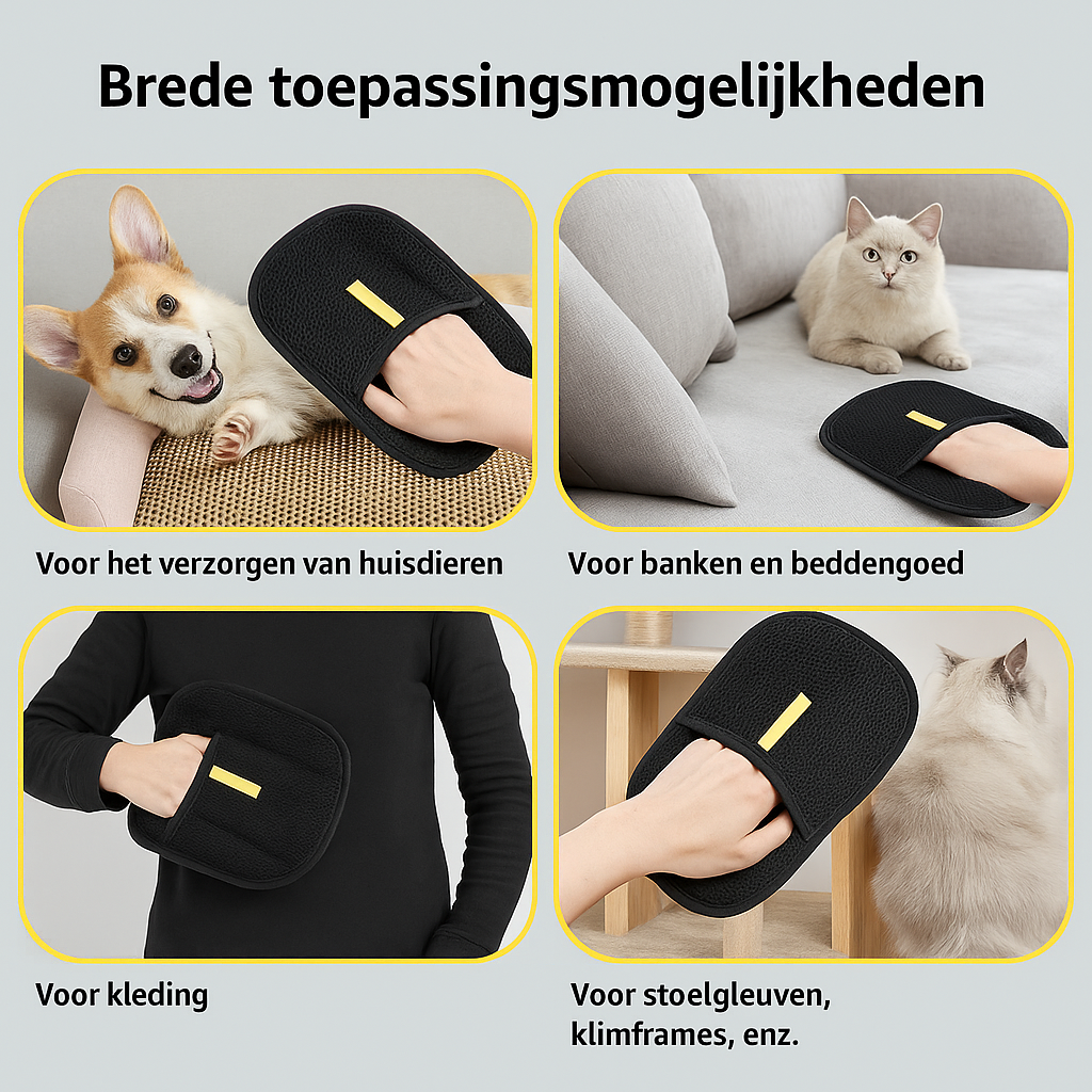Barkit™ Furmitt – Haarverwijder Handschoen voor Katten & Honden | Comfortabel & Dierenvriendelijk